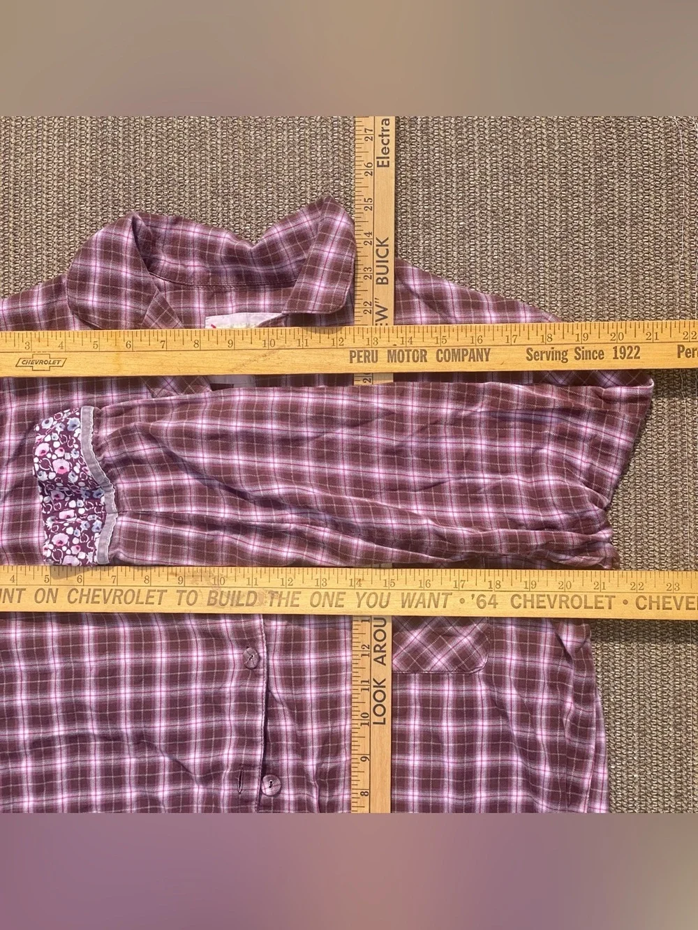 VTG Victoria's Secret Y2K Plaid & Floral Pajama Top M